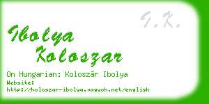 ibolya koloszar business card